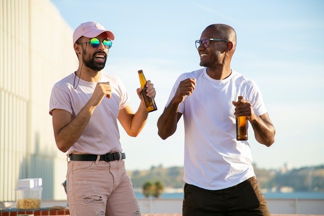 drinking outdoors play bottle bash